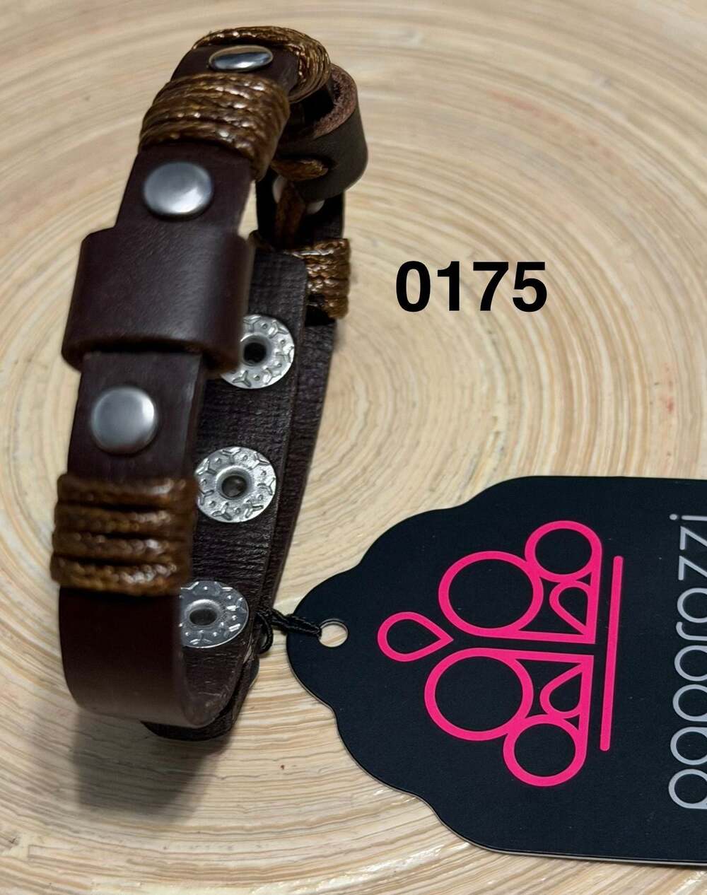 Paparazzi Road Burner Brown Leather Studded Snap Wrap Bracelet